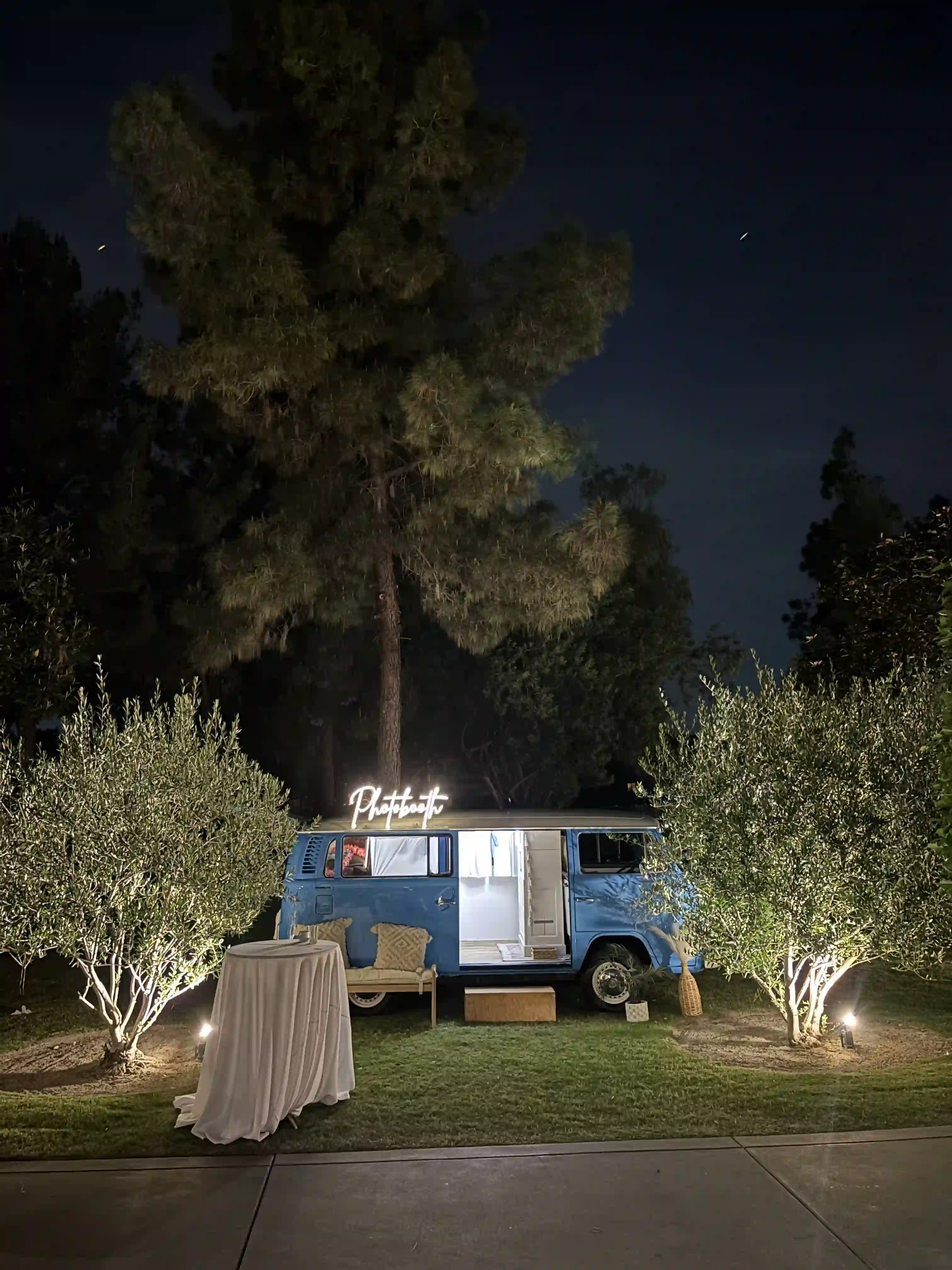 VW photo bus in Fullerton California at Coyote Hills Golf Course wedding