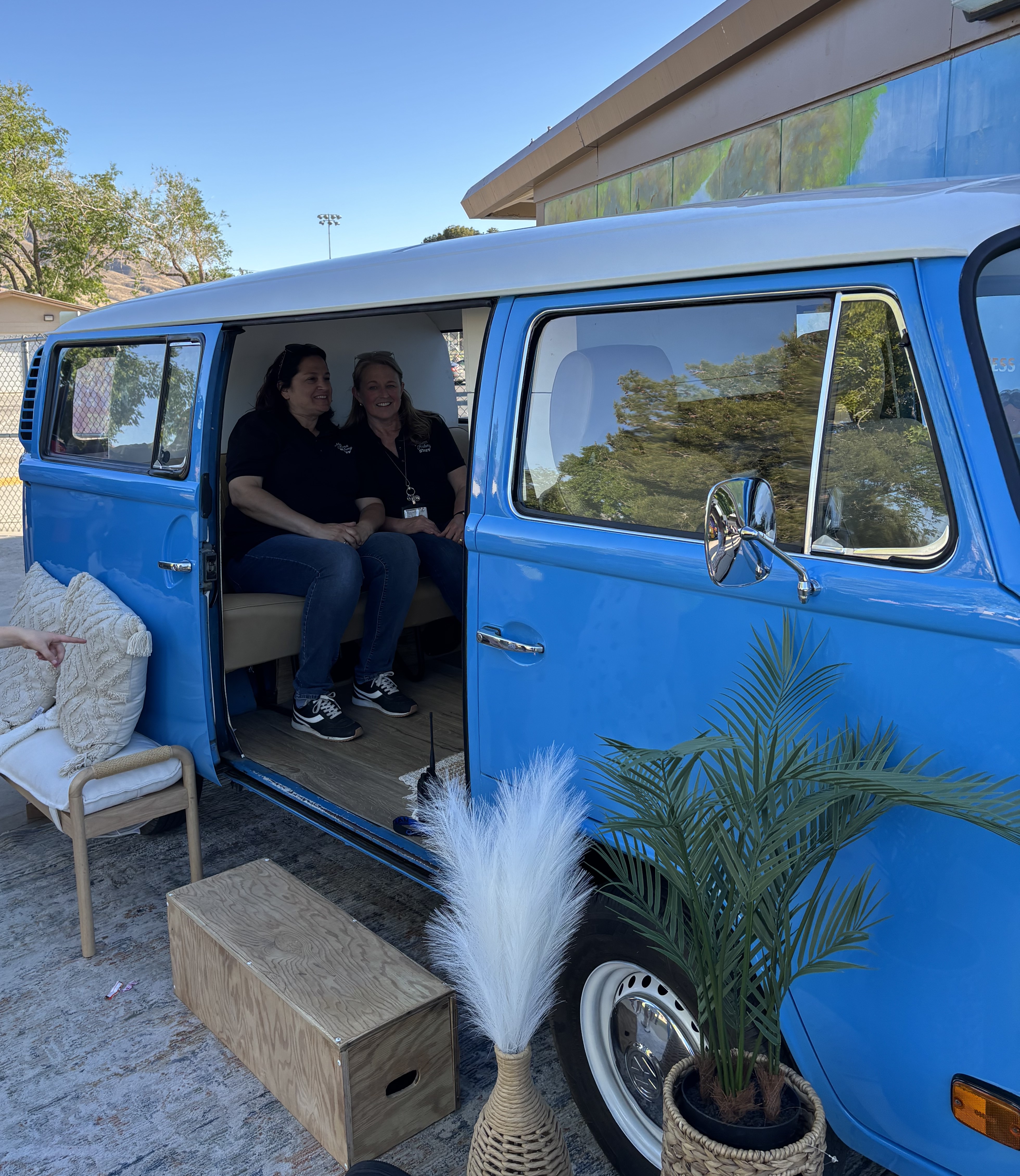 Classic photo booth setup in VW bus